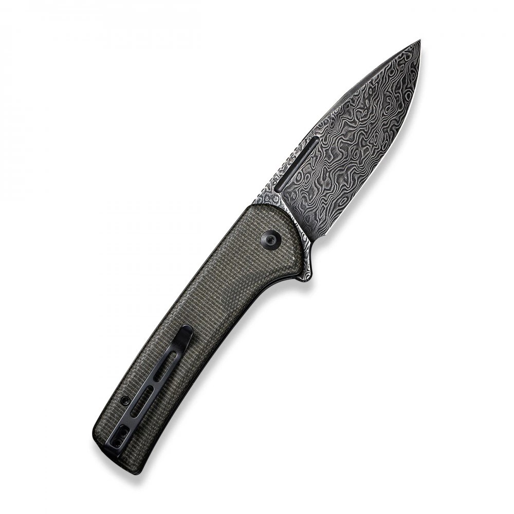 foto CIVIVI Knife Zav�rac� EDC n�� CIVIVI Conspirator Damascus, Green Micarta